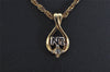 Authentic NINA RICCI Gold Tone Rhinestone Drop Chain Pendant Necklace  8652J