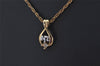 Authentic NINA RICCI Gold Tone Rhinestone Drop Chain Pendant Necklace  8652J