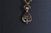 Authentic NINA RICCI Gold Tone Rhinestone Drop Chain Pendant Necklace  8652J