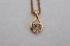 Authentic NINA RICCI Gold Tone Rhinestone Drop Chain Pendant Necklace  8652J