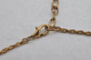 Authentic NINA RICCI Gold Tone Rhinestone Drop Chain Pendant Necklace  8652J