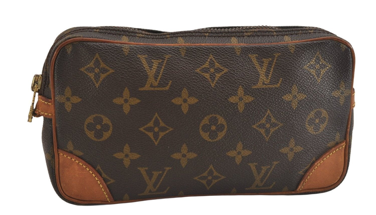 Auth Louis Vuitton Monogram Marly Dragonne PM Clutch Hand Bag Old Model LV 8652M
