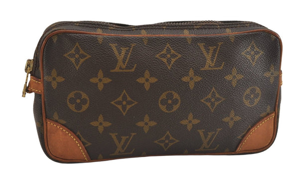 Auth Louis Vuitton Monogram Marly Dragonne PM Clutch Hand Bag Old Model LV 8652M