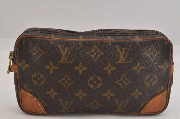Auth Louis Vuitton Monogram Marly Dragonne PM Clutch Hand Bag Old Model LV 8652M