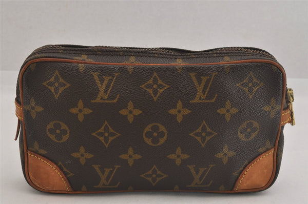 Auth Louis Vuitton Monogram Marly Dragonne PM Clutch Hand Bag Old Model LV 8652M