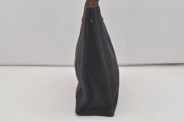 Authentic HERMES Fourre Tout PM Vintage Hand Tote Bag Canvas Navy Blue 8655I