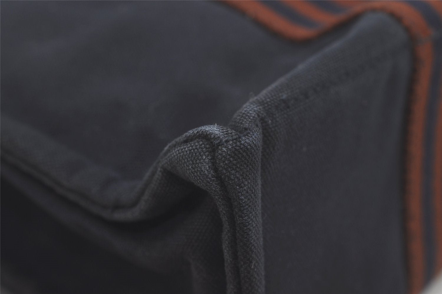 Authentic HERMES Fourre Tout PM Vintage Hand Tote Bag Canvas Navy Blue 8655I