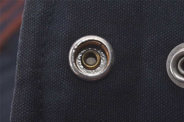 Authentic HERMES Fourre Tout PM Vintage Hand Tote Bag Canvas Navy Blue 8655I