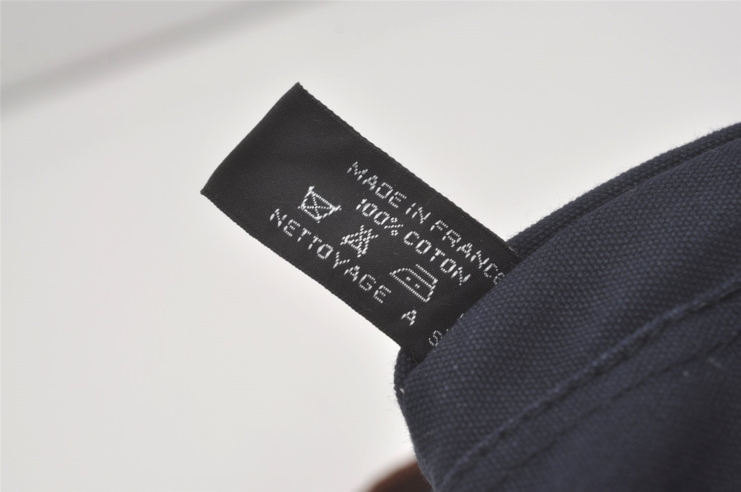 Authentic HERMES Fourre Tout PM Vintage Hand Tote Bag Canvas Navy Blue 8655I