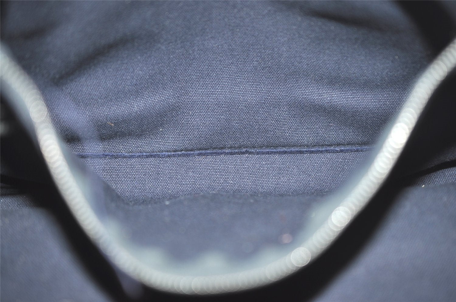 Authentic HERMES Fourre Tout PM Vintage Hand Tote Bag Canvas Navy Blue 8655I