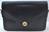 Authentic GUCCI Shoulder Cross Body Bag GG Leather Black 8655J