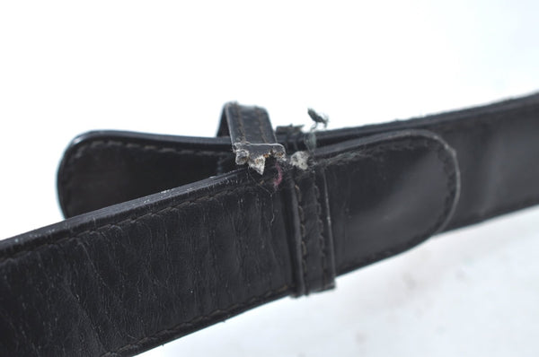 Authentic GUCCI Shoulder Cross Body Bag GG Leather Black 8655J