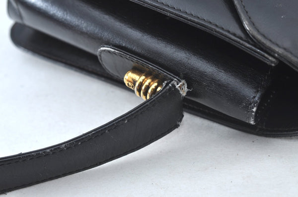 Authentic GUCCI Shoulder Cross Body Bag GG Leather Black 8655J