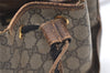 Authentic GUCCI Shoulder Drawstring Bag Purse GG PVC Leather Brown Junk 8656J