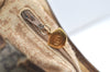 Authentic GUCCI Shoulder Drawstring Bag Purse GG PVC Leather Brown Junk 8656J