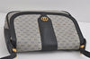 Authentic GUCCI Micro GG PVC Leather Shoulder Crossbody Bag Navy Blue Junk 8657I