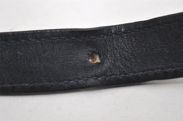 Authentic GUCCI Micro GG PVC Leather Shoulder Crossbody Bag Navy Blue Junk 8657I