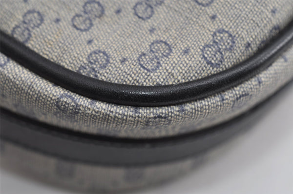 Authentic GUCCI Micro GG PVC Leather Shoulder Crossbody Bag Navy Blue Junk 8657I