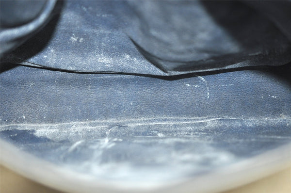 Authentic GUCCI Micro GG PVC Leather Shoulder Crossbody Bag Navy Blue Junk 8657I