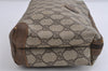 Authentic GUCCI Vintage Clutch Hand Bag Purse GG PVC Leather Brown 8658I