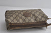 Authentic GUCCI Vintage Clutch Hand Bag Purse GG PVC Leather Brown 8658I