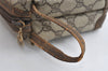 Authentic GUCCI Vintage Clutch Hand Bag Purse GG PVC Leather Brown 8658I