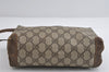 Authentic GUCCI Vintage Clutch Hand Bag Purse GG PVC Leather Brown 8658I