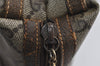 Authentic GUCCI Vintage Clutch Hand Bag Purse GG PVC Leather Brown 8658I
