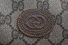 Authentic GUCCI Vintage Clutch Hand Bag Purse GG PVC Leather Brown 8658I