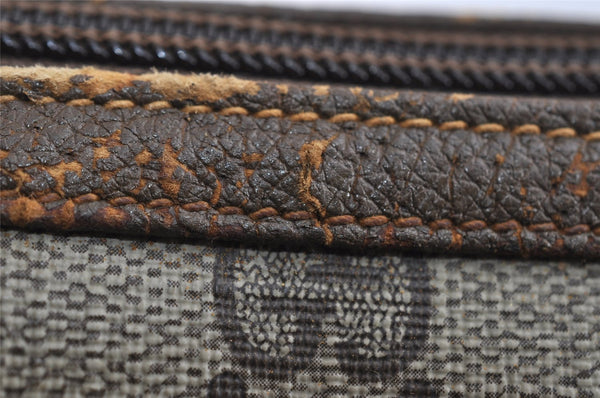 Authentic GUCCI Vintage Clutch Hand Bag Purse GG PVC Leather Brown 8658I