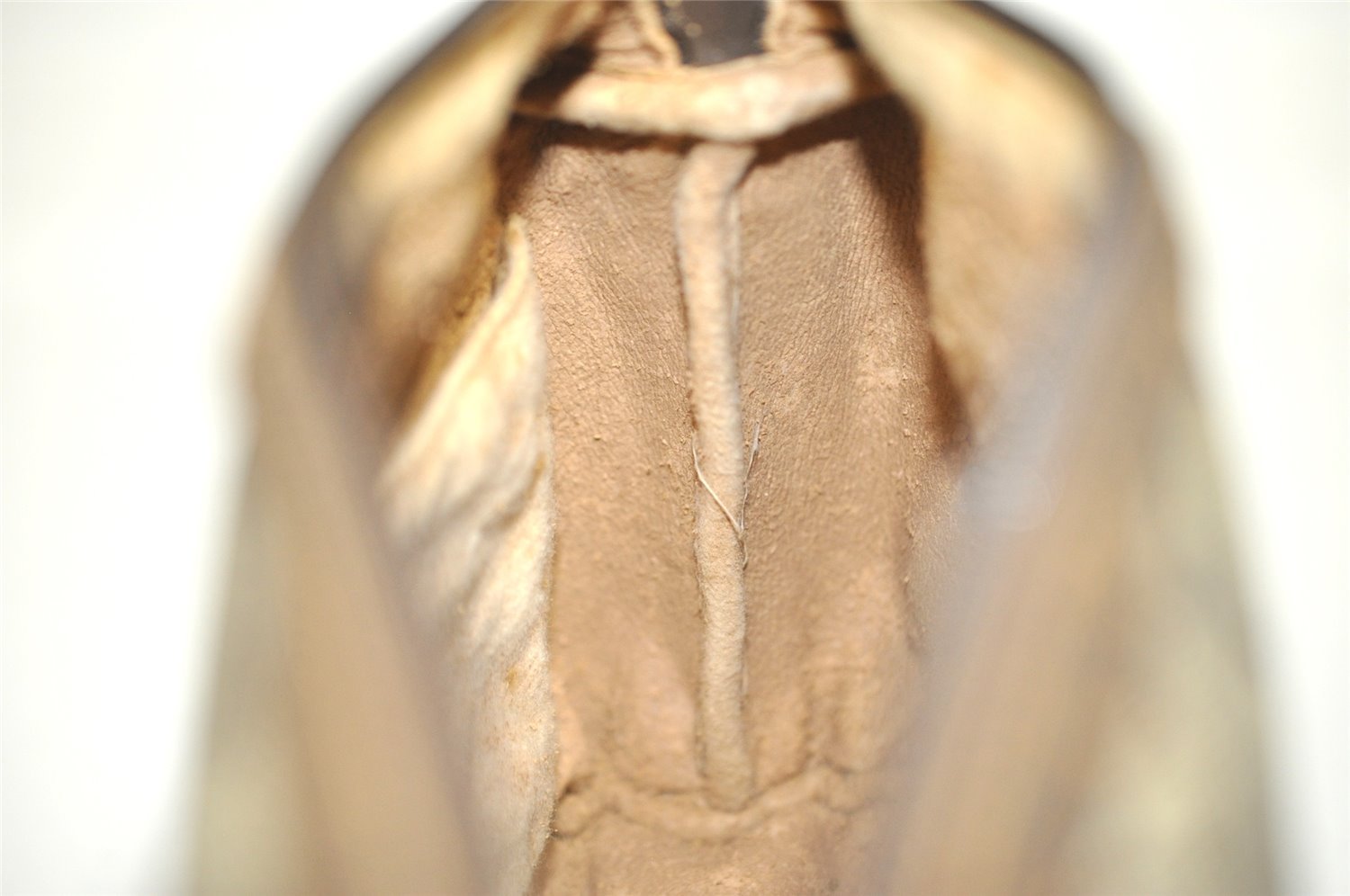 Authentic GUCCI Vintage Clutch Hand Bag Purse GG PVC Leather Brown 8658I