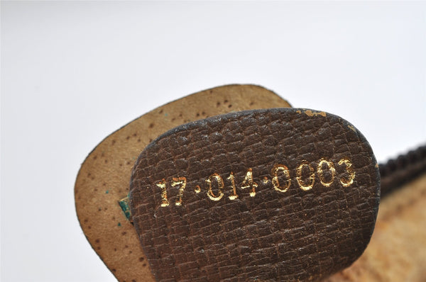 Authentic GUCCI Vintage Clutch Hand Bag Purse GG PVC Leather Brown 8658I