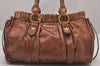 Authentic MIU MIU Vintage Leather 2Way Shoulder Hand Bag Brown 8659I