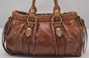 Authentic MIU MIU Vintage Leather 2Way Shoulder Hand Bag Brown 8659I