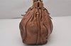 Authentic MIU MIU Vintage Leather 2Way Shoulder Hand Bag Brown 8659I