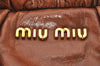 Authentic MIU MIU Vintage Leather 2Way Shoulder Hand Bag Brown 8659I