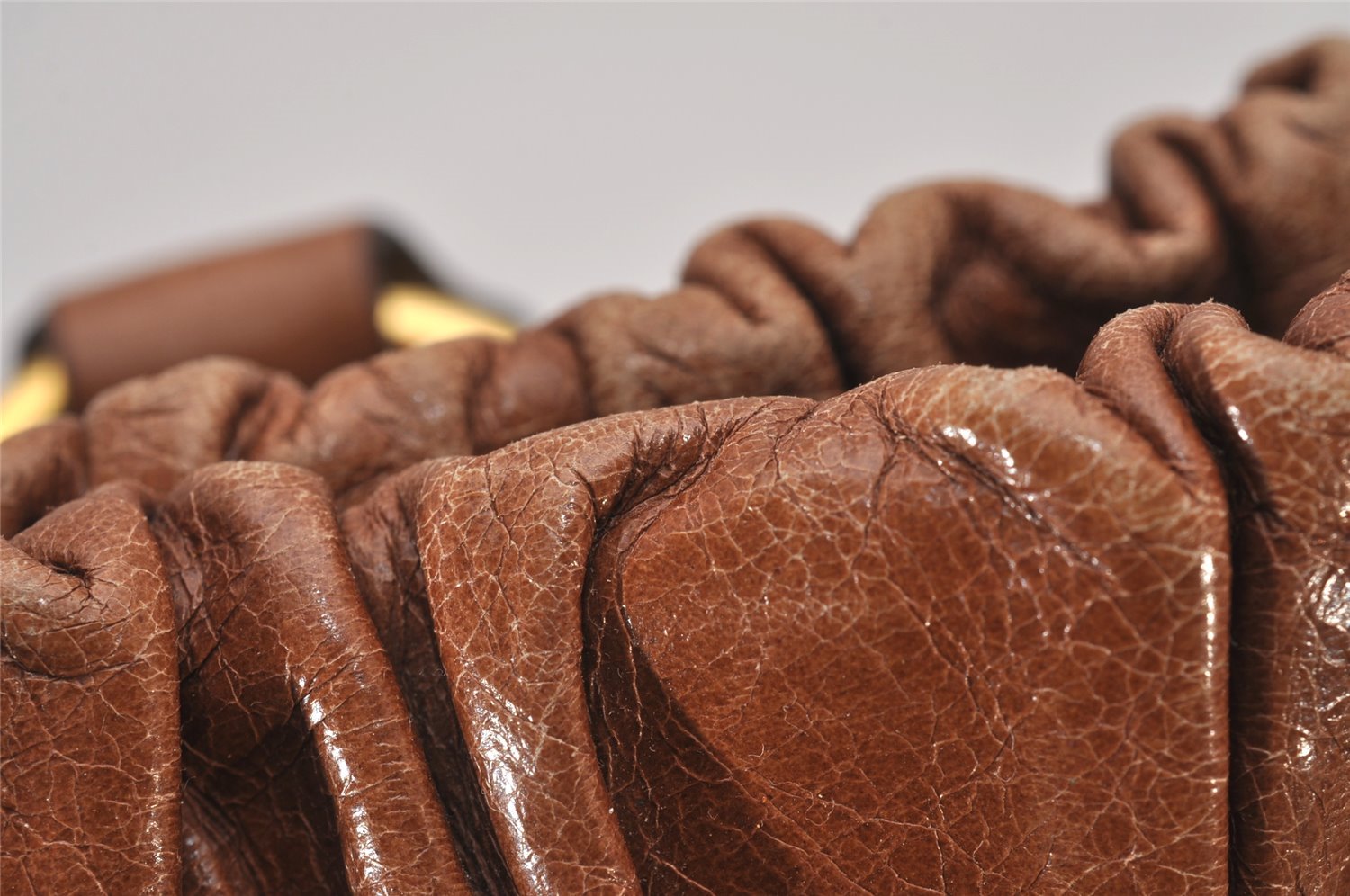 Authentic MIU MIU Vintage Leather 2Way Shoulder Hand Bag Brown 8659I