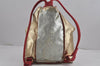 Authentic LOEWE Rainbow Anagram Shoulder Backpack Purse PVC Leather Gold 8662J