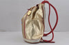 Authentic LOEWE Rainbow Anagram Shoulder Backpack Purse PVC Leather Gold 8662J