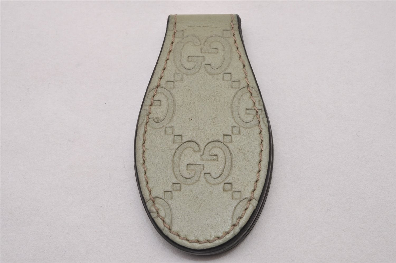 Authentic GUCCI Guccissima Money Clip GG Leather Light Green 8664I