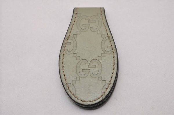 Authentic GUCCI Guccissima Money Clip GG Leather Light Green 8664I