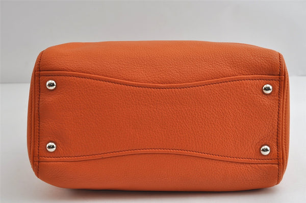 Authentic MIU MIU VITELLO PHENIX Leather 2Way Hand Bag RR2014 Orange 8665I