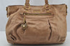 Authentic MIU MIU Vintage Leather 2Way Shoulder Tote Bag Beige 8666I