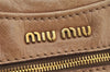 Authentic MIU MIU Vintage Leather 2Way Shoulder Tote Bag Beige 8666I