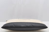 Authentic BALENCIAGA Navy Clip M Clutch Bag Canvas Calf Skin 373834 White 8667I