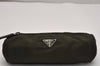 Authentic PRADA Nylon Tessuto Leather Pencil Case Pouch Purse Khaki Green 8667J