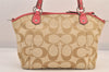 Authentic COACH Signature 2Way Tote Bag Canvas Leather F19203 Beige 8667M