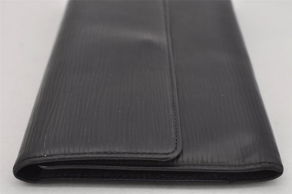Auth Louis Vuitton Epi Porte Tresor International Wallet Black M63382 LV 8670J