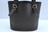 Authentic CELINE Macadam Blason Pattern Hand Bag Purse PVC Leather Black 8671H