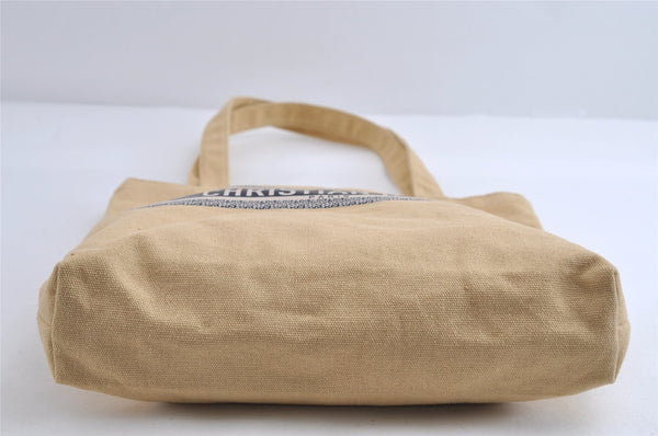 Authentic Christian Dior Vintage Shoulder Tote Bag Canvas Beige CD 8671I